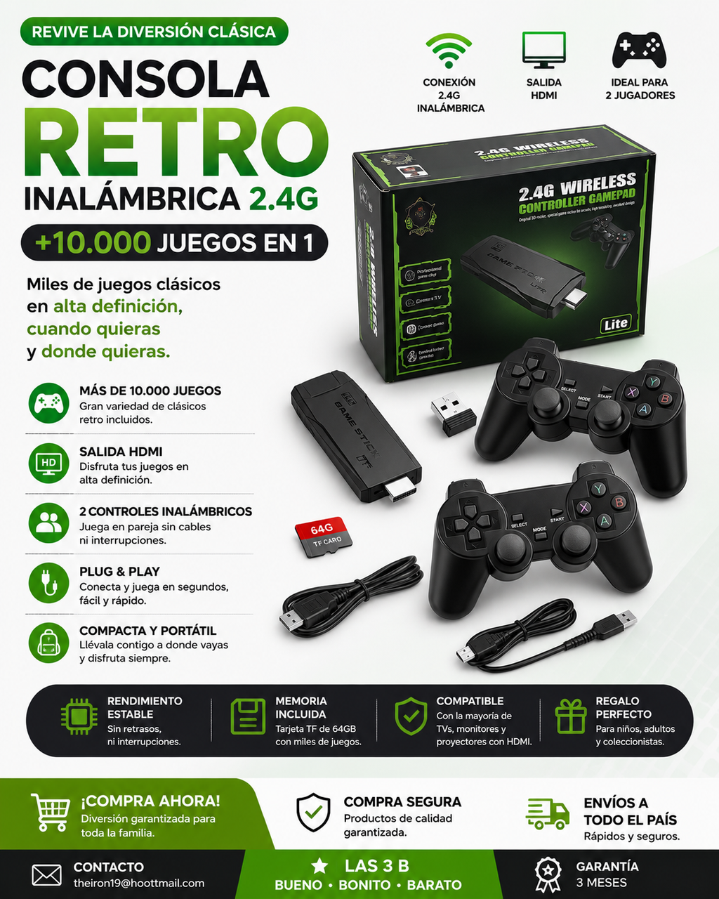 Wireless controller gaming with 10000 gamestick