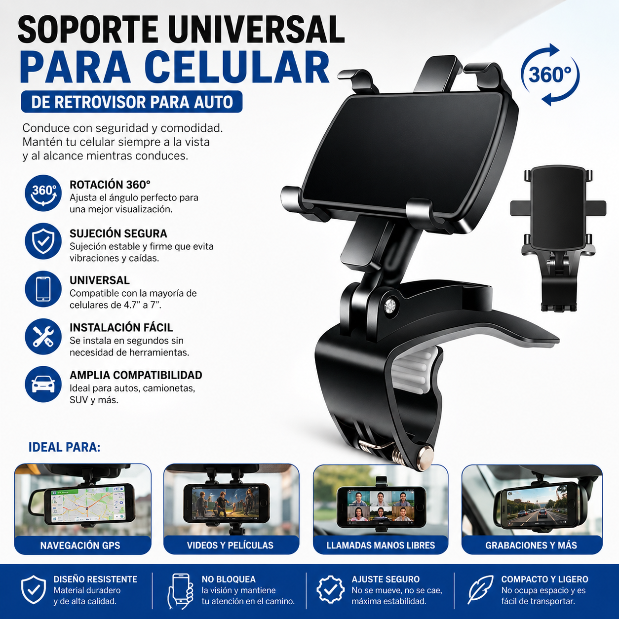 Universal Car Dashboard Mount Holder Stand Clamp Cradle Clip For Cell