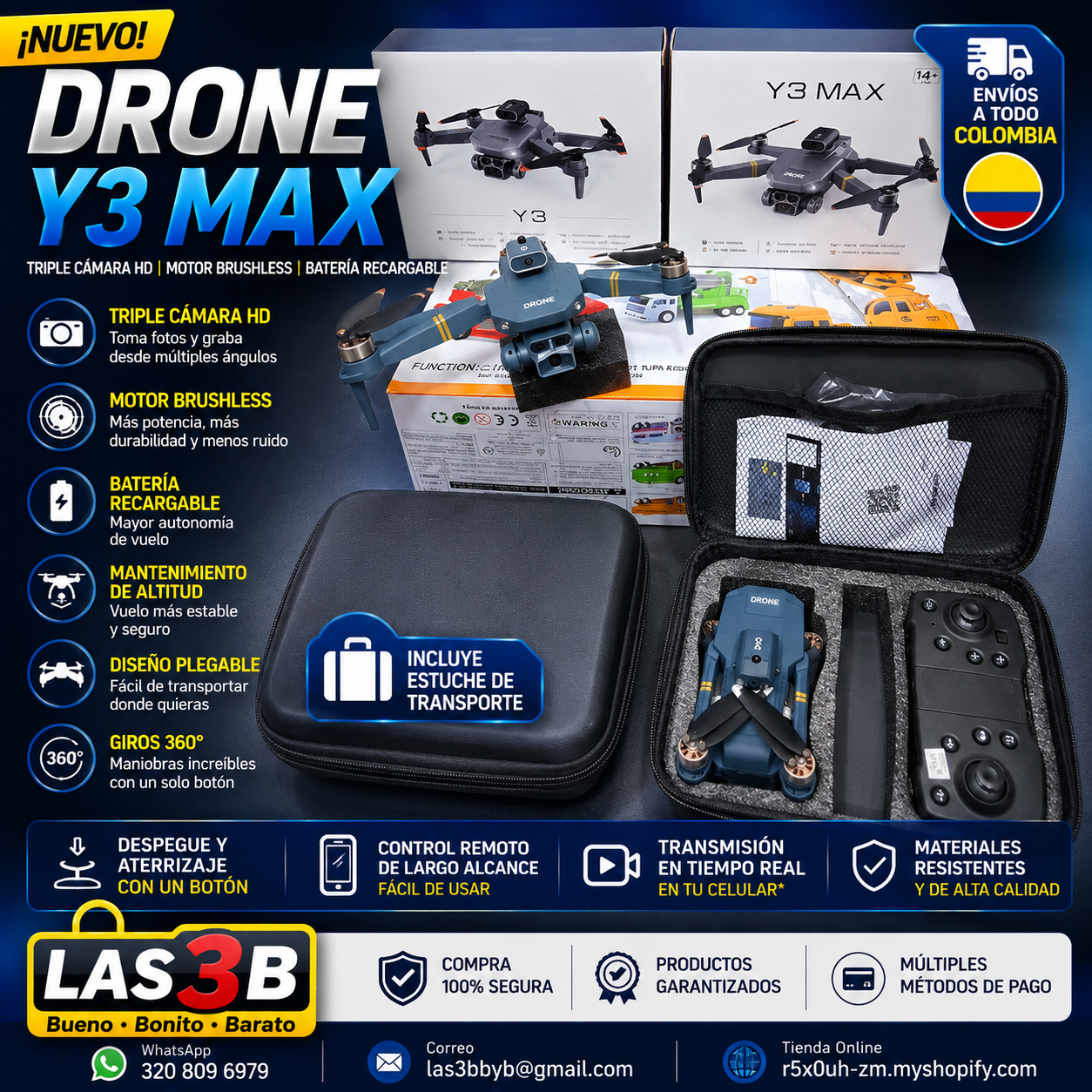 Drone Y3 MAXX 3 camera 1 battery